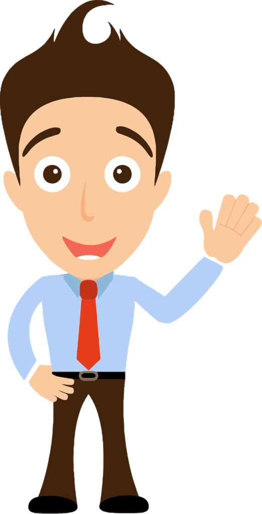 An illustration of a man waving