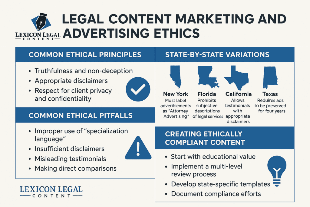 An infographic about ethics in Legal Content Marketing