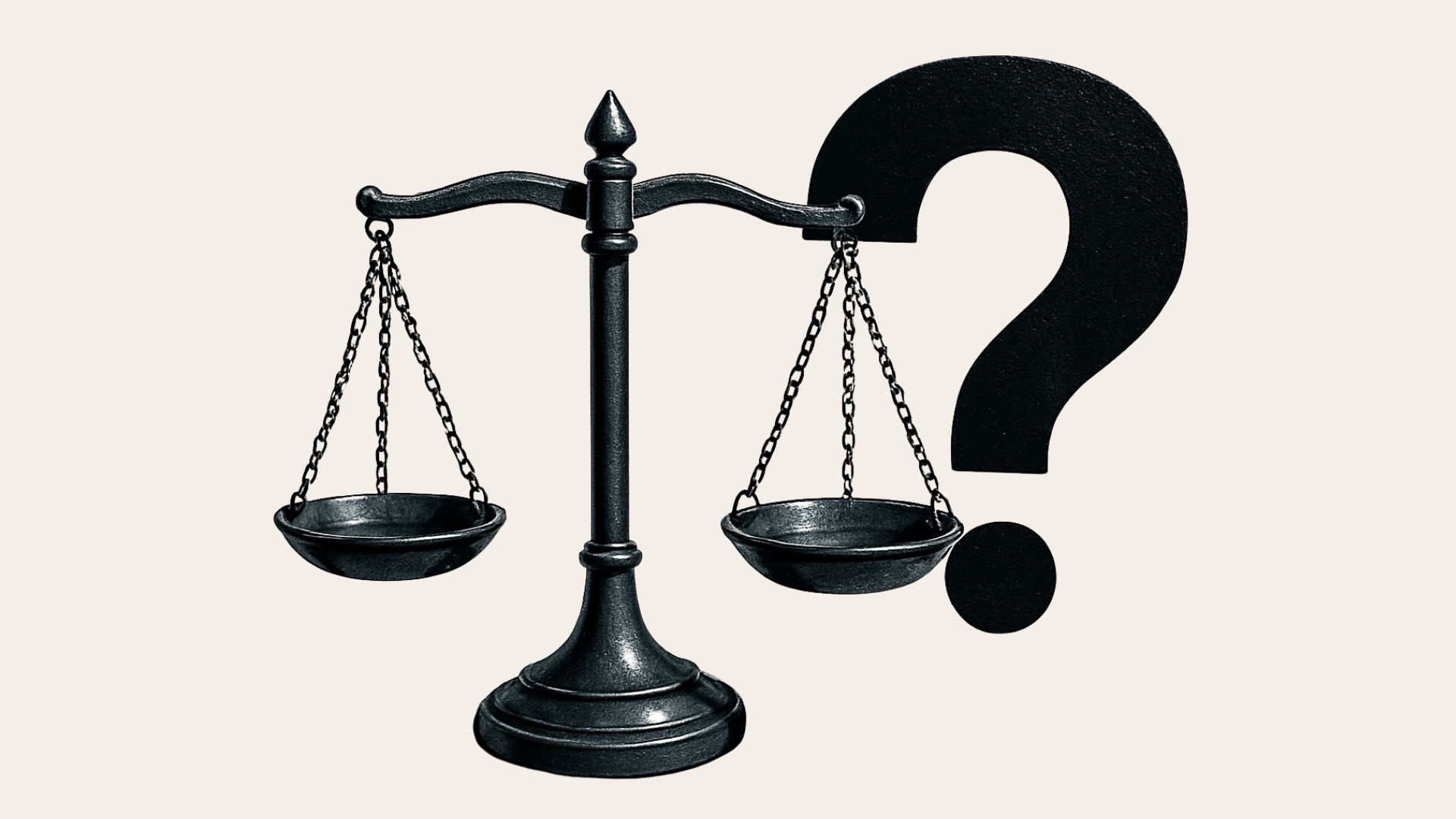 Illustration representing AI visibility gap analysis for law firms with scales of justice and question mark