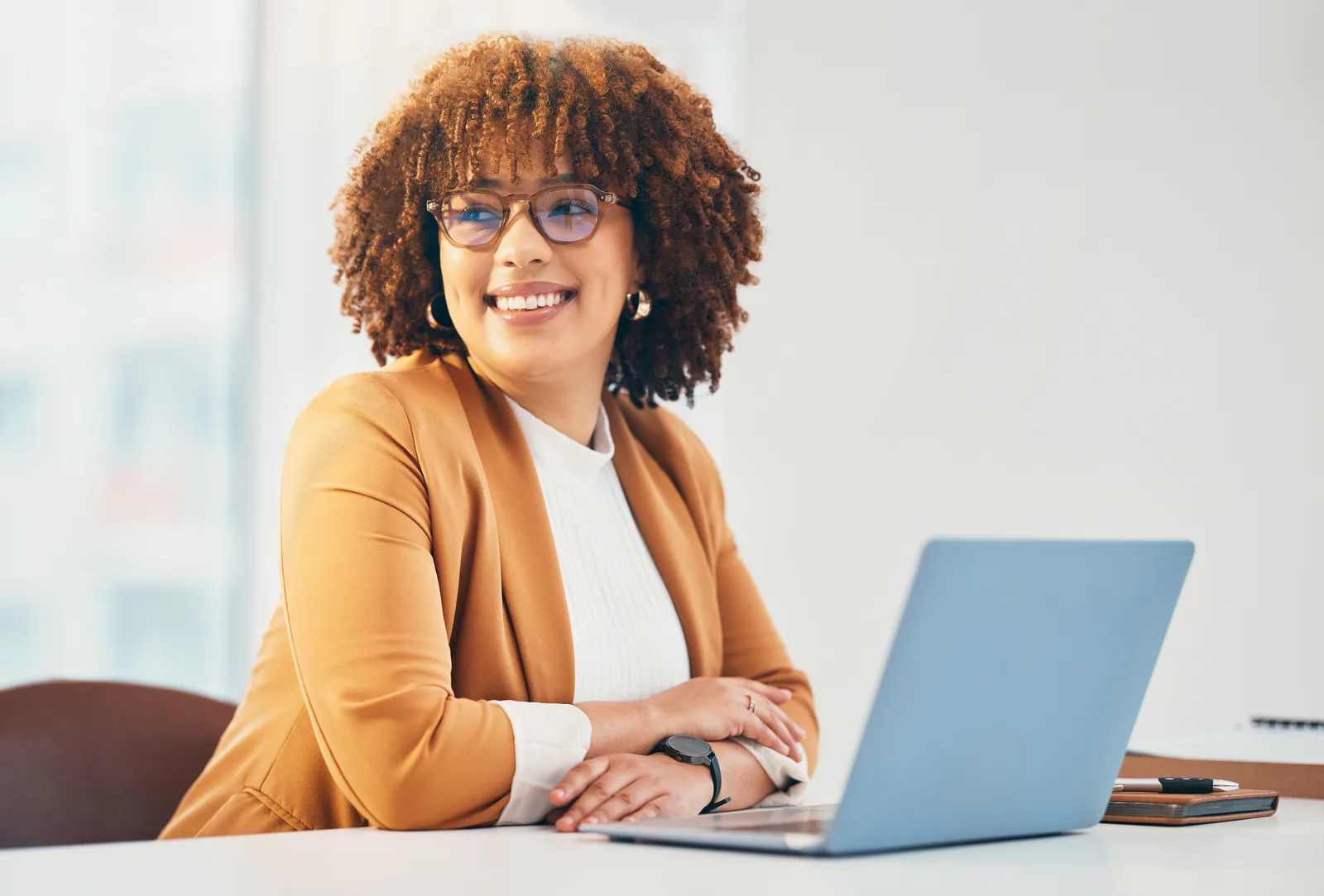law firm marketing lead reviewing content strategy on a laptop