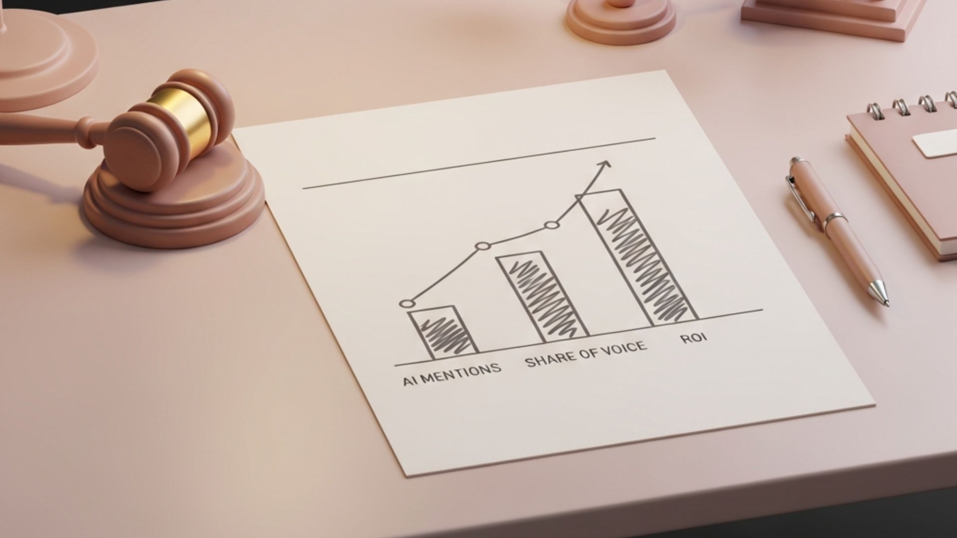 Lawyer Desk With Ai Visibility Bar Chart